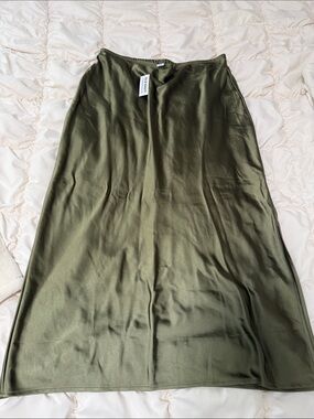 Old Navy Olive Green Maxi Slip Skirt